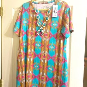 Crazy Train dress w/Turquoise/white necklace